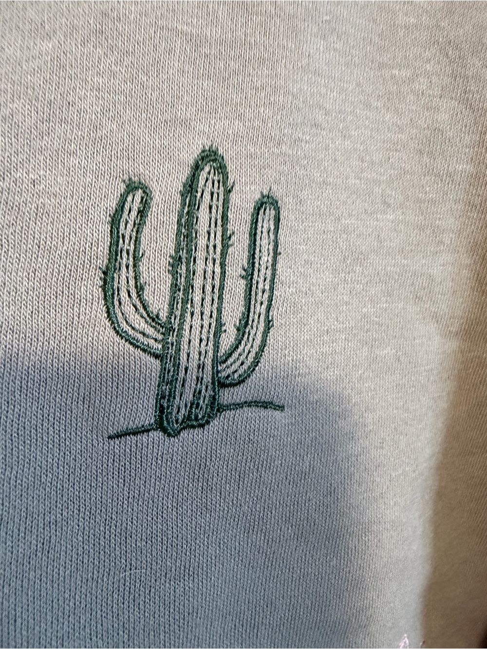 Market & Spruce Taupe Western Embroidered Sweatshirt - Picture 6 of 8